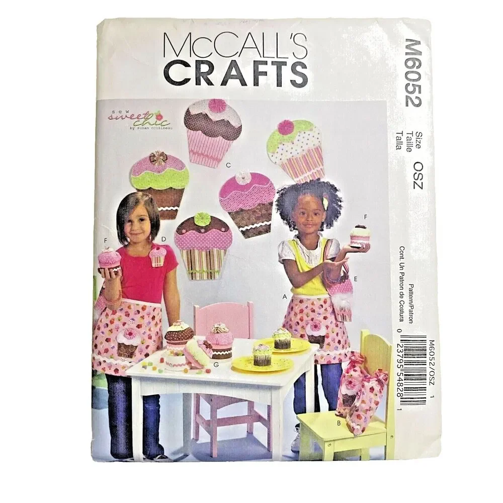 #M6052 McCalls Treat Bag Apron Wall Decoration Headband Purse Pin cupcke